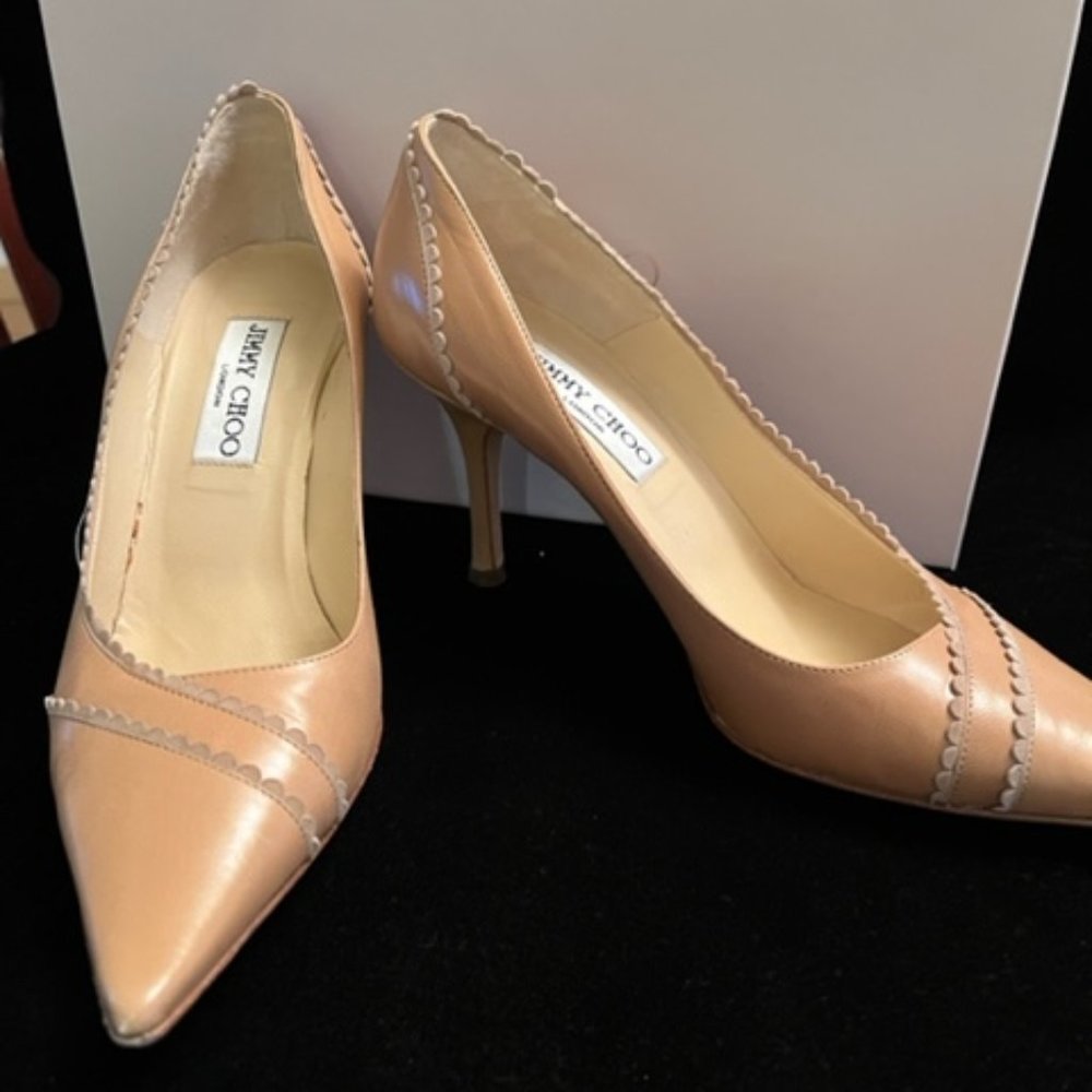 JIMMY CHOO CAMEL LEATHER PUMPS SIZE 6.5